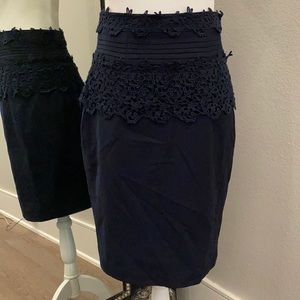 Anthropologie Navy Skirt Girls from Savoy Lace Appliqué Fully Lined Size 6